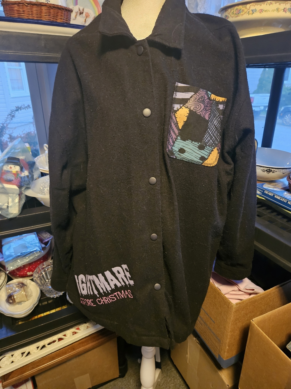 Disney The Nightmare Before Christmas Black and White Graphic Jacket